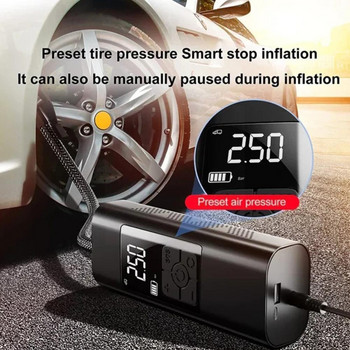150PSI акумулаторна въздушна помпа Инфлатор за гуми Безжичен преносим компресор Цифрова помпа за автомобилни гуми за велосипедни гуми Топки B4X3