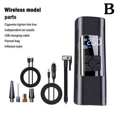 Pompă de aer reîncărcabilă de 150PSI, umflator pentru anvelope, compresor portabil fără fir, pompă digitală pentru anvelope pentru bicicletă, bile B4X3