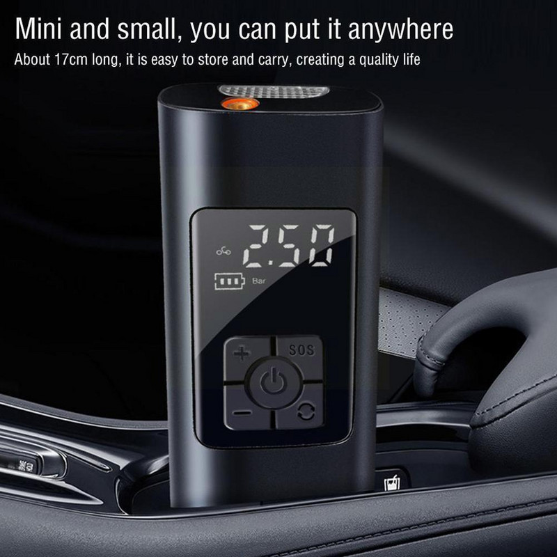 Pompă de aer reîncărcabilă de 150PSI, umflator pentru anvelope, compresor portabil fără fir, pompă digitală pentru anvelope pentru bicicletă, bile B4X3