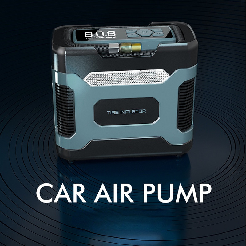 Pompă de aer pentru mașină, cu dublu cilindru, compresor de aer electric, pompă gonflabilă 150 PSI cu lampă LED, umflator digital pentru anvelope, pompă de aer pentru mașină 12V