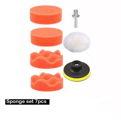 Disc de lustruit pentru mașină de 3 inch, 15 buc./set, șmirghel pentru lustruire cu ceară, burete de lână, tampon de lustruit pentru lustruit auto, adaptor de foraj, kit de lustruit