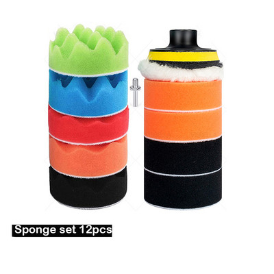 Disc de lustruit pentru mașină de 3 inch, 15 buc./set, șmirghel pentru lustruire cu ceară, burete de lână, tampon de lustruit pentru lustruit auto, adaptor de foraj, kit de lustruit