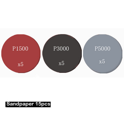 Disc de lustruit pentru mașină de 3 inch, 15 buc./set, șmirghel pentru lustruire cu ceară, burete de lână, tampon de lustruit pentru lustruit auto, adaptor de foraj, kit de lustruit