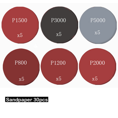 Disc de lustruit pentru mașină de 3 inch, 15 buc./set, șmirghel pentru lustruire cu ceară, burete de lână, tampon de lustruit pentru lustruit auto, adaptor de foraj, kit de lustruit