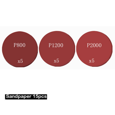 Disc de lustruit pentru mașină de 3 inch, 15 buc./set, șmirghel pentru lustruire cu ceară, burete de lână, tampon de lustruit pentru lustruit auto, adaptor de foraj, kit de lustruit