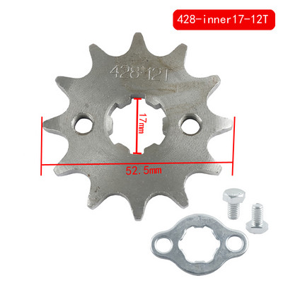 428 # 17mm lanț de pinion pentru motor față pentru BBR Z50 CRF50 110 125 Accesorii pentru motociclete Moped Scooter Dirt Pit Bike Motocross ATV