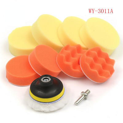 Disc de lustruit pentru mașină de 3 inchi, autoadeziv, pentru lustruire cu ceară, burete de lână, disc de lustruit pentru roți de lustruit, adaptor de foraj