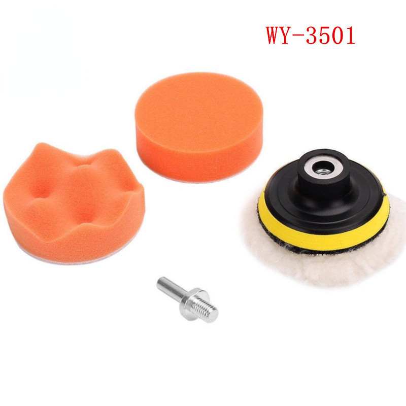 Disc de lustruit pentru mașină de 3 inchi, autoadeziv, pentru lustruire cu ceară, burete de lână, disc de lustruit pentru roți de lustruit, adaptor de foraj