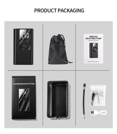 Акумулаторна автомобилна въздушна помпа 12V 150PSI помпа за гуми Преносим компресор Цифров безжичен компресор за помпане на автомобилни гуми за топки за велосипеди и лодки