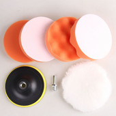 7 bucăți tampon de lustruit pentru mașină 3/4/5/6/7 inch set de perne de spumă pentru lustruire cu burete pentru lustruit mașină, adaptor de foraj, instrumente de curățare
