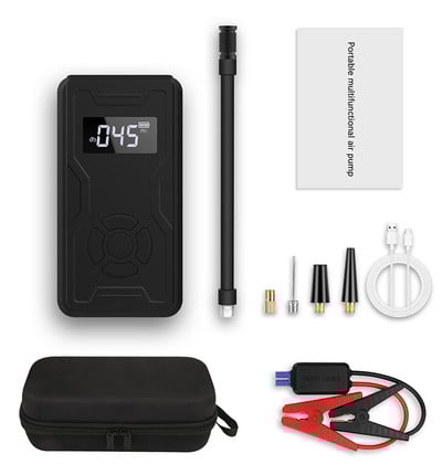 Car Jump Starter Power Bank Pompă gonflabilă portabilă fără fir Pompă gonflabilă digitală inteligentă pentru mașină, motocicletă, bicicletă
