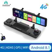 Oglindă retrovizoare Android 8.1 de 11 inchi DVR pentru mașină cu ecran triplu 4G WiFi Cameră de bord 2GB+32GB Navigație GPS Înregistrare video 1080P