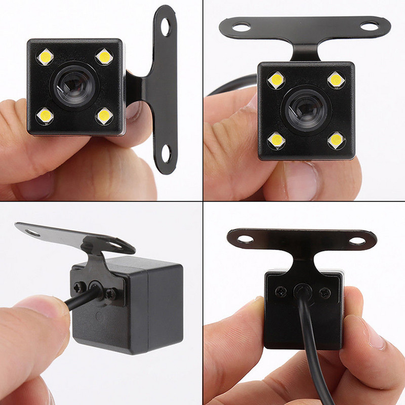 Monitor cu oglindă auto de 4,3 inci Sistem de parcare automată cu viziune nocturnă rezistentă la apă CCD Backup vedere spate rotundă Accesorii pentru cameră Negru