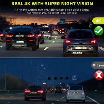 10-инчов 4K GPS WIFI Car Dvr Огледало Dash Cam Dual Lens Dashcam IPS Screen Car Camera Drive Recorder Stream RearView Mirror