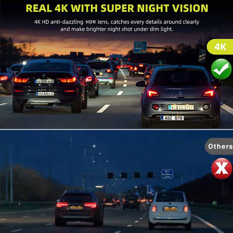 10-инчов 4K GPS WIFI Car Dvr Огледало Dash Cam Dual Lens Dashcam IPS Screen Car Camera Drive Recorder Stream RearView Mirror