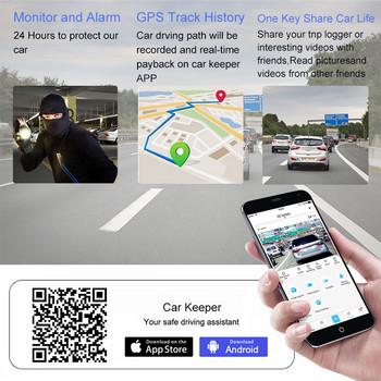 10\'\' 4G Android 8.1 Καθρέφτης αυτοκινήτου Ενσωματωμένη κάρτα TF πλοήγησης GPS εμπρός και πίσω όψη με συσκευή εγγραφής παρακολούθησης 24 ωρών