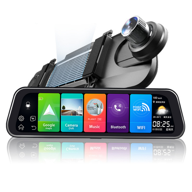 10 inchi 4G Android 8.1 Video oglindă auto Navigație GPS încorporată Card TF Vedere față și spate cu înregistrator de monitorizare de 24 de ore