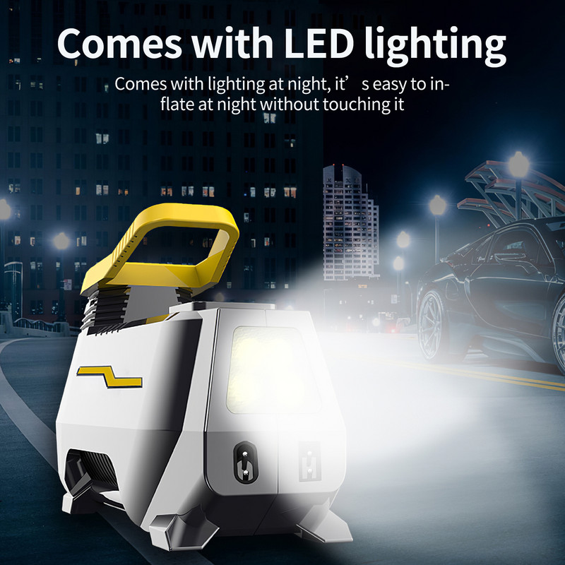 Pompă de umflare a aerului pentru mașină Compresor de aer portabil 150Psi Putere dublă Acasă AC110-240V/DC 12V Umflator digital pentru anvelope pentru bile cu motor auto