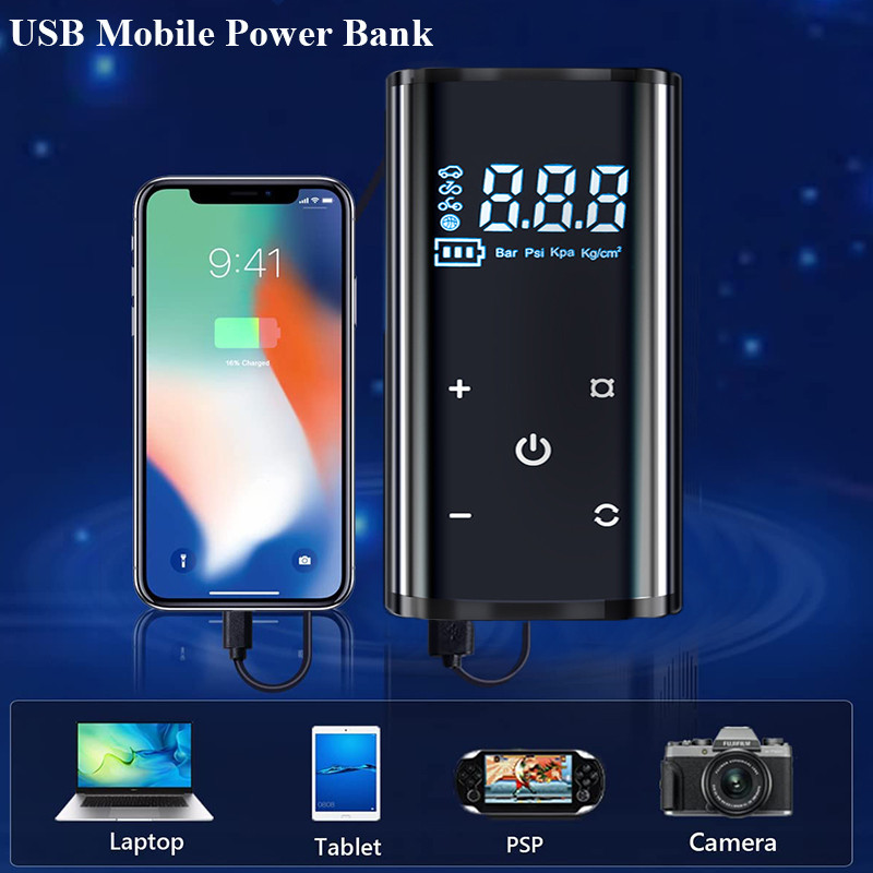 Automobilio elektrinis oro siurblio pripūtimas belaidis įkrovimas padangos pripūtimo siurblys pripūtimo oro kompresoriaus siurblys automobilio motociklo dviračio balas