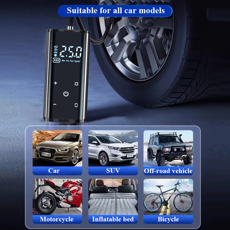 Automobilio elektrinis oro siurblio pripūtimas belaidis įkrovimas padangos pripūtimo siurblys pripūtimo oro kompresoriaus siurblys automobilio motociklo dviračio balas