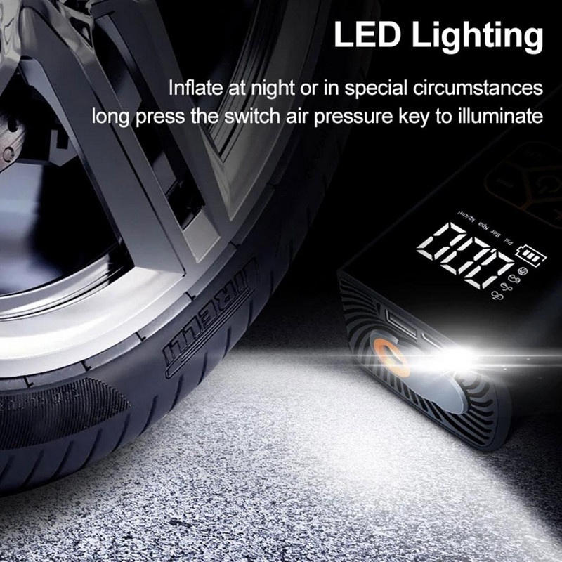 Pompă de aer pentru mașină Reîncărcabilă cu fir / fără fir Compresor de aer pentru mașină 150PSI Umflare automată portabilă pentru mașină Motocicletă