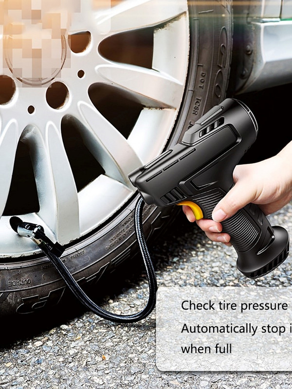 Compresor de aer portabil 120W Pompă gonflabilă fără fir cu fir Pompă de aer portabilă Umflator anvelope digital pentru bilele de biciclete auto