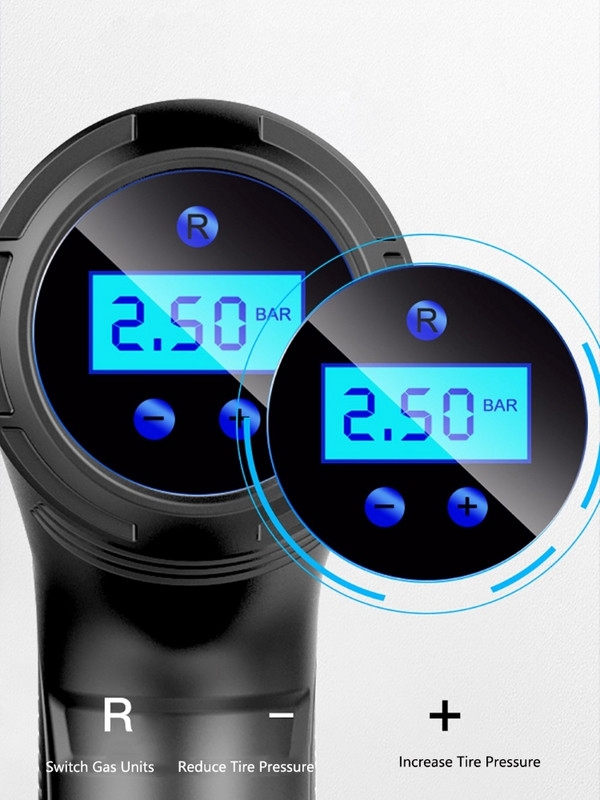 Compresor de aer portabil 120W Pompă gonflabilă fără fir cu fir Pompă de aer portabilă Umflator anvelope digital pentru bilele de biciclete auto