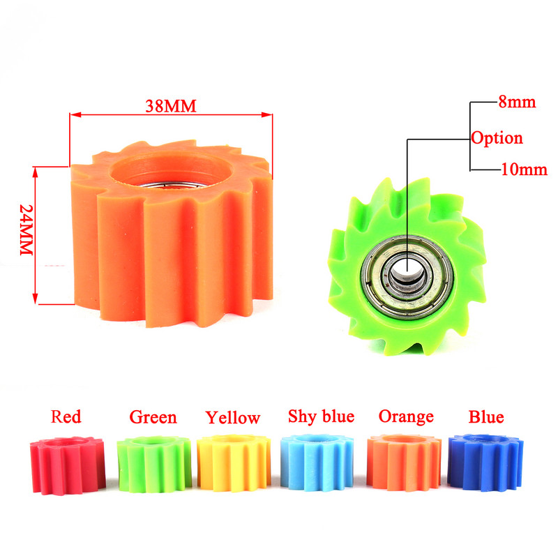 Rolă de lanț pentru motocicletă 8MM 10MM Roată de ghidare a roților de roată pentru Yamaha Honda Suzuki Kawasaki Yzf Rmz Klx Crf Dirt Bike