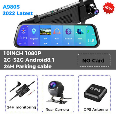 4G Android 8.1 10 inch Dual 1080P Stream Media Oglindă retrovizoare auto WiFi GPS Bluetooth Cameră Dvr auto ADAS Super Night Dash Cam