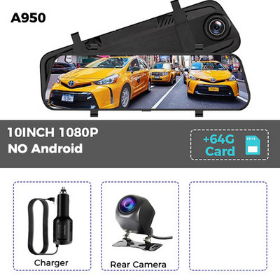 4G Android 8.1 10 inch Dual 1080P Stream Media Oglindă retrovizoare auto WiFi GPS Bluetooth Cameră Dvr auto ADAS Super Night Dash Cam