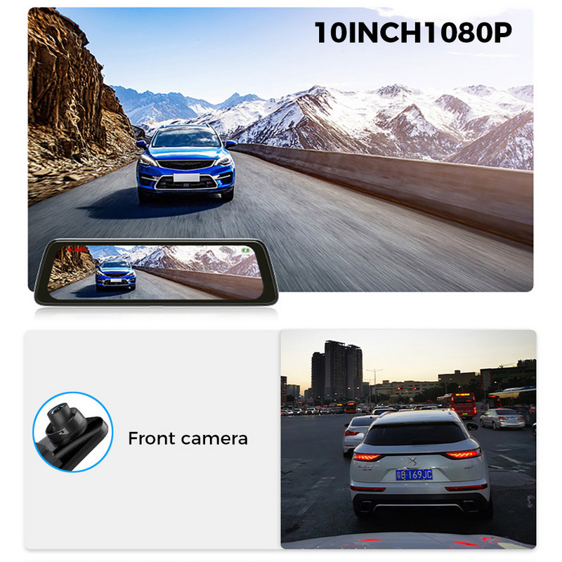 4G Android 8.1 10 inch Dual 1080P Stream Media Oglindă retrovizoare auto WiFi GPS Bluetooth Cameră Dvr auto ADAS Super Night Dash Cam