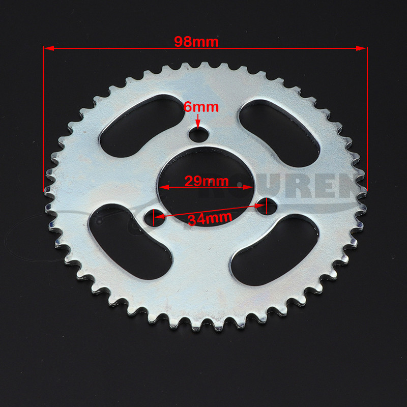 25H 47T 29 mm žvaigždutė, 3/4 skylių galinė žvaigždutė, tinka elektrinio paspirtuko žvaigždutės pakeitimo priedui
