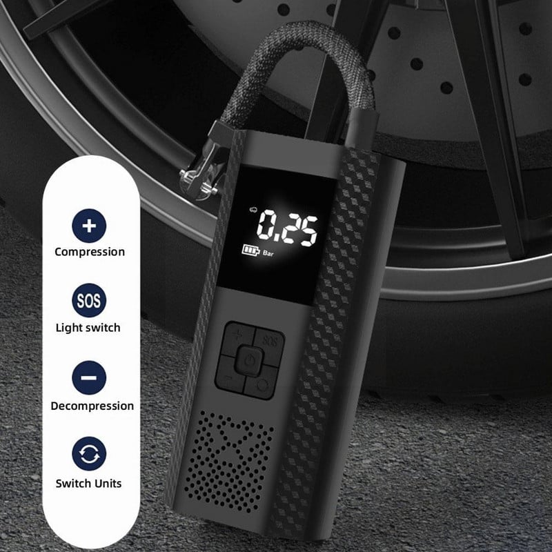 6000mah vezeték nélküli autós elektromos légszivattyú hordozható autógumi felfújható szivattyú felfújó autó motorkerékpárhoz 12v I5o5