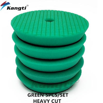 5 bucăți 5/6 inch Germania tampon de lustruit și lustruit din spumă cu model în carouri pentru șlefuitor de mașini, burete de tăiere greu, disc tampon de lustruit