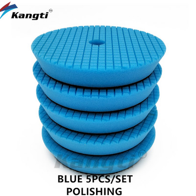5 bucăți 5/6 inch Germania tampon de lustruit și lustruit din spumă cu model în carouri pentru șlefuitor de mașini, burete de tăiere greu, disc tampon de lustruit
