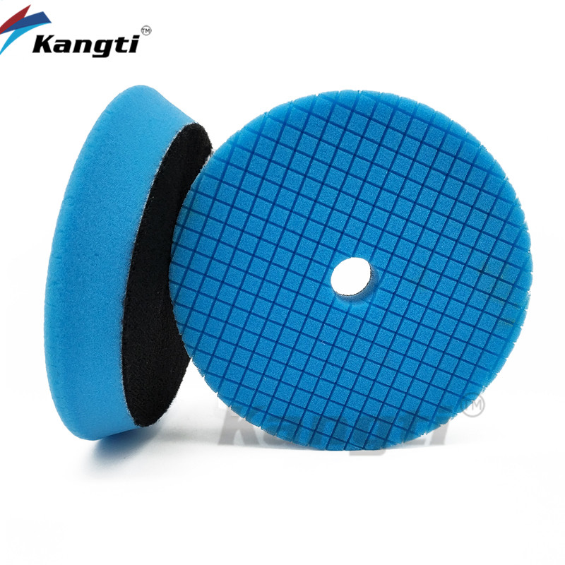 5 bucăți 5/6 inch Germania tampon de lustruit și lustruit din spumă cu model în carouri pentru șlefuitor de mașini, burete de tăiere greu, disc tampon de lustruit