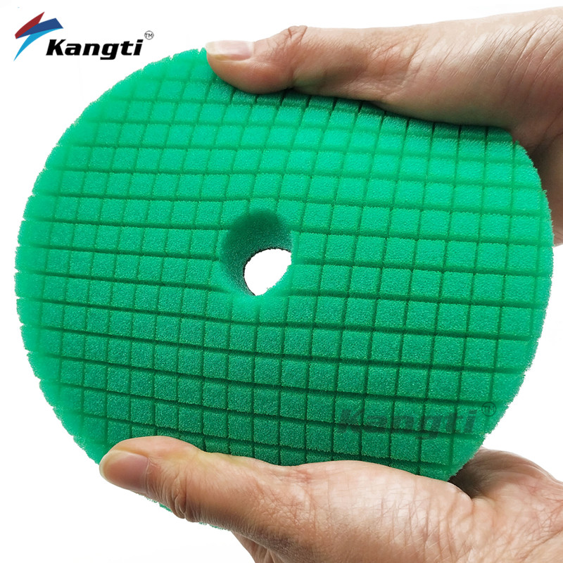 5 bucăți 5/6 inch Germania tampon de lustruit și lustruit din spumă cu model în carouri pentru șlefuitor de mașini, burete de tăiere greu, disc tampon de lustruit