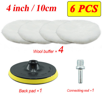 Kit de lustruire de 3/4/5/6/7 inch Pad de lustruit Biela de legătură Placă de lustruire Pad de suport Filet de foraj Suport disc Tampoane Gadget auto
