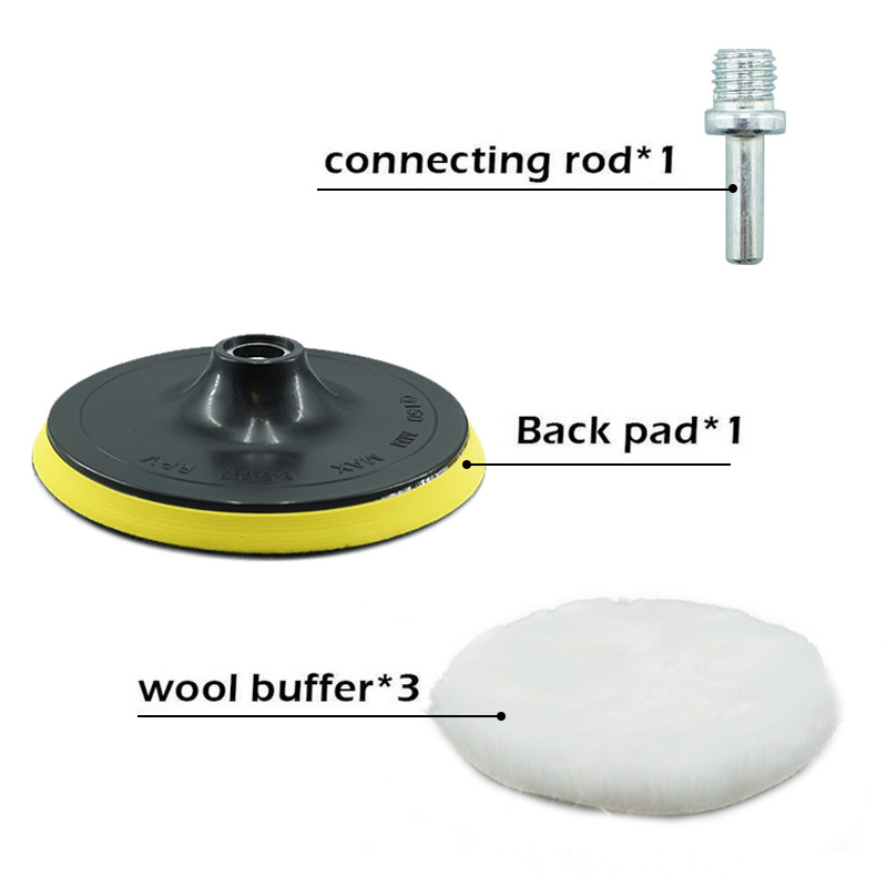 Kit de lustruire de 3/4/5/6/7 inch Pad de lustruit Biela de legătură Placă de lustruire Pad de suport Filet de foraj Suport disc Tampoane Gadget auto