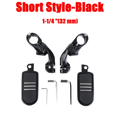 Honhill 32mm 1.25" suporturi de protecție a motorului de autostradă în unghi scurt pentru Harley Touring Road King Street Glide 1993-2020