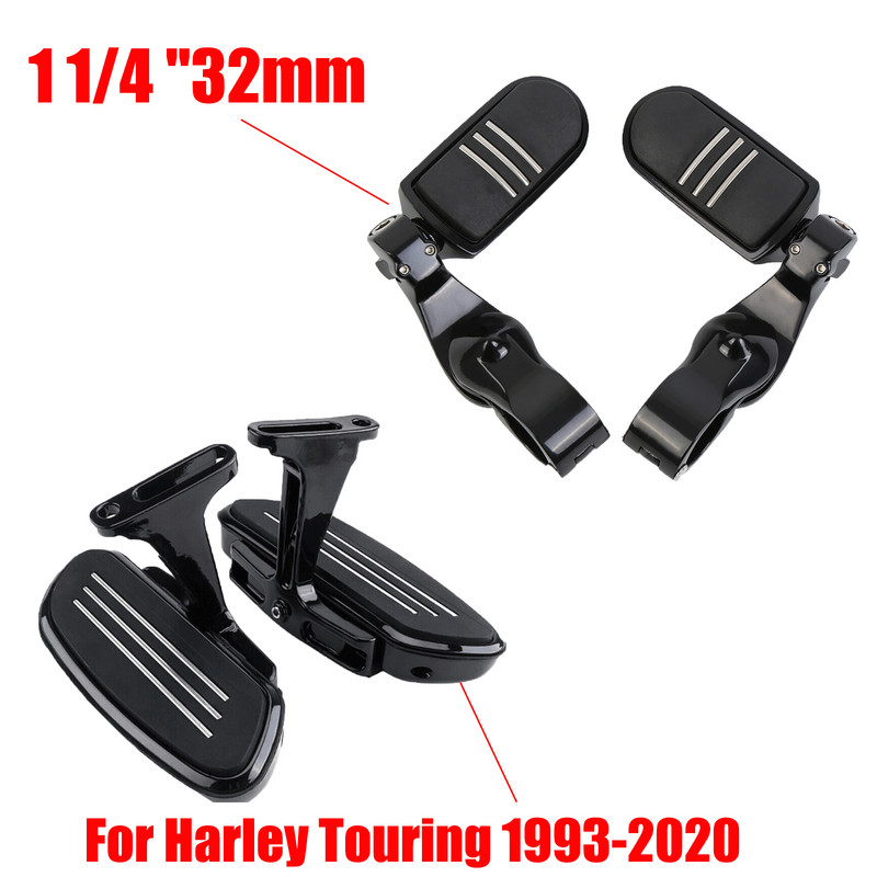 Honhill 32mm 1.25" suporturi de protecție a motorului de autostradă în unghi scurt pentru Harley Touring Road King Street Glide 1993-2020
