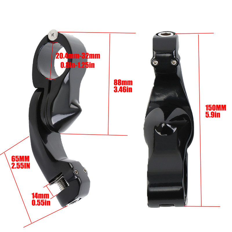 Honhill 32mm 1.25" suporturi de protecție a motorului de autostradă în unghi scurt pentru Harley Touring Road King Street Glide 1993-2020