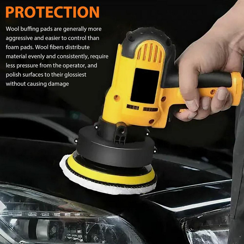 2 vnt. 6 colių poliravimo padas netikros vilnos 180 lipnus vilnos rutulinis šlifavimo diskas dažytiems paviršiams.
