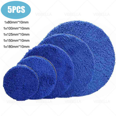 5 vnt Automobilių poliravimo padas Automotive Mikropluošto padas savaime sukimba poliravimo diskas Kempine Poliravimas Greitai Nuvalykite Vašką Be gręžimo