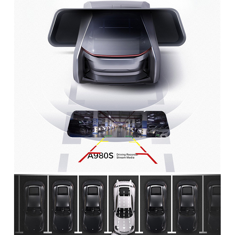 Android 8.1 10 colių dviguba 1080P 4G srautinė medija automobilio galinio vaizdo veidrodėlis WiFi GPS Bluetooth kamera automobilinis DVR ADAS Super Night Dash Cam