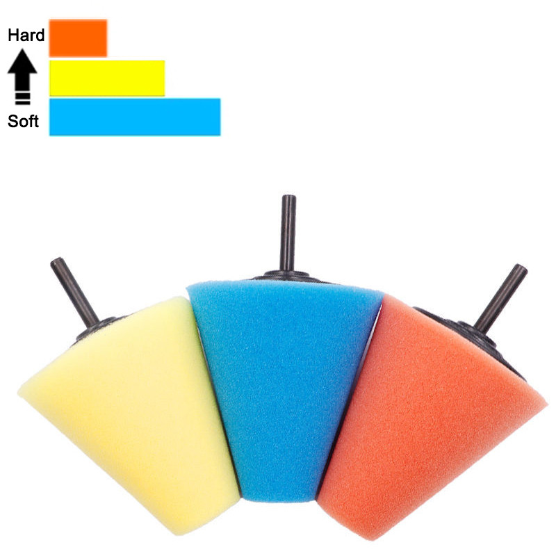 Burete de lustruit pentru roți automate, con de lustruit de 6 mm, folosit pentru burghiu electric, bilă de lustruit, butuc de mașină, burete de lustruit, tampon de lustruit