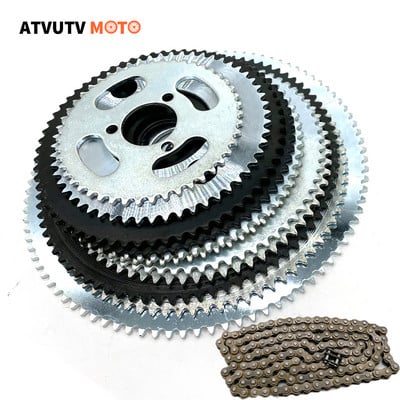 92T 80T 70T 68T 66T 65T 64T 55T 47T 25H 26mm 29mm 54mm Πίσω γρανάζι 136L Αλυσίδα για Mini Moto ATV Dirt Pit Pocket Bike 47CC 49CC