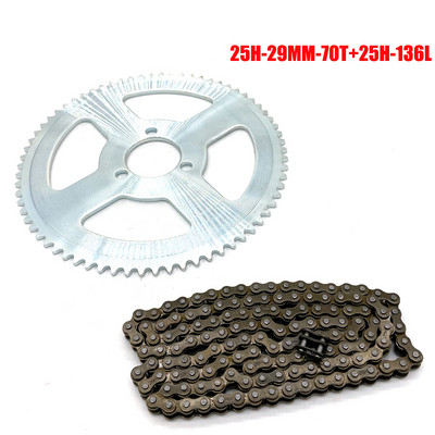 92T 80T 70T 68T 66T 65T 64T 55T 47T 25H 26mm 29mm 54mm Πίσω γρανάζι 136L Αλυσίδα για Mini Moto ATV Dirt Pit Pocket Bike 47CC 49CC