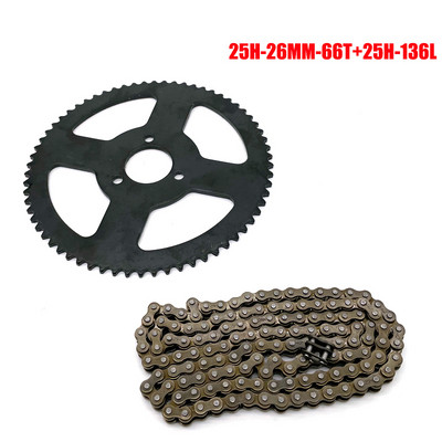 92T 80T 70T 68T 66T 65T 64T 55T 47T 25H 26mm 29mm 54mm Πίσω γρανάζι 136L Αλυσίδα για Mini Moto ATV Dirt Pit Pocket Bike 47CC 49CC