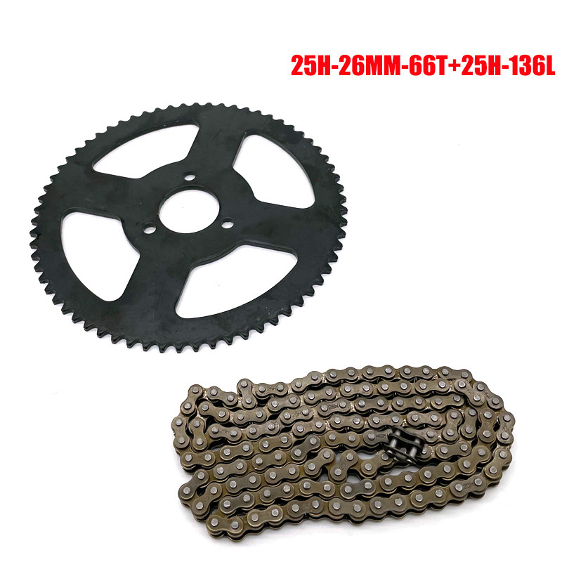92T 80T 70T 68T 66T 65T 64T 55T 47T 25H 26mm 29mm 54mm Πίσω γρανάζι 136L Αλυσίδα για Mini Moto ATV Dirt Pit Pocket Bike 47CC 49CC